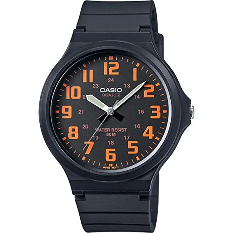 Casio Orologio Quarzo Unisex, misura cassa 42.00mm con quadrante Nero Analogico e cinturino Nero in Rubber Strap MW-240-4BVEF