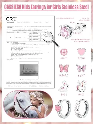 CASSIECA Orecchini Bambina Rosa 2751737 miniatura 2