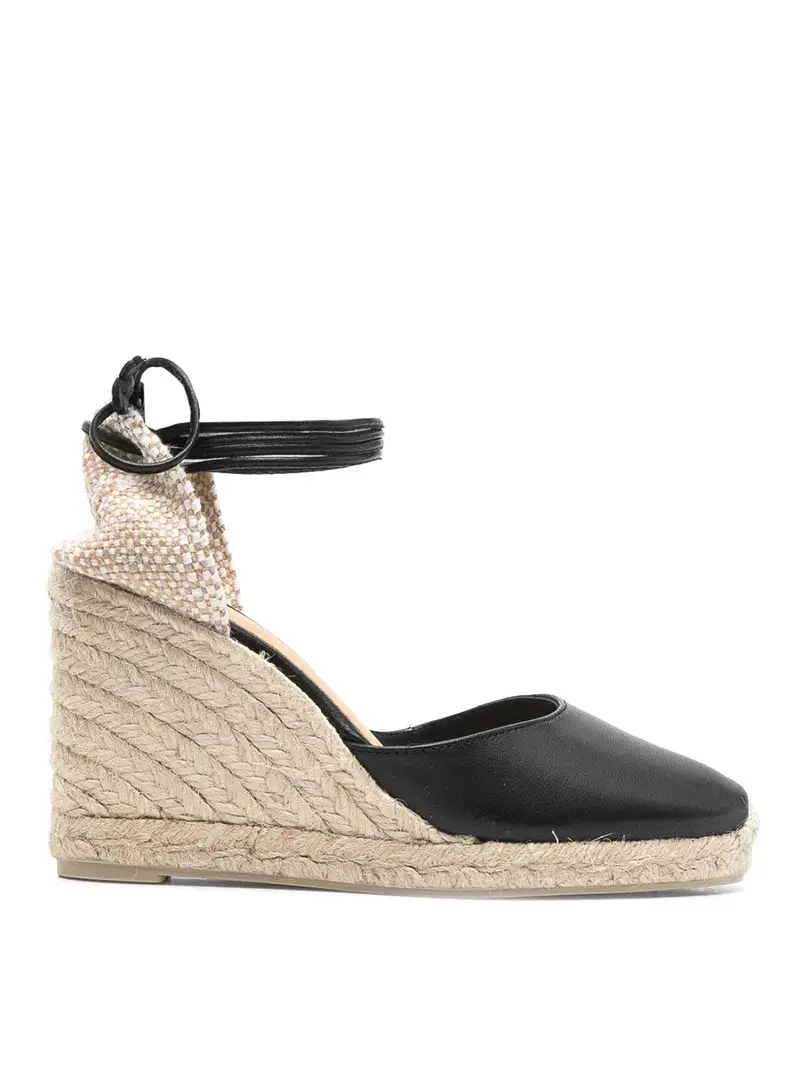 Carina in pelle espadrilles Nero