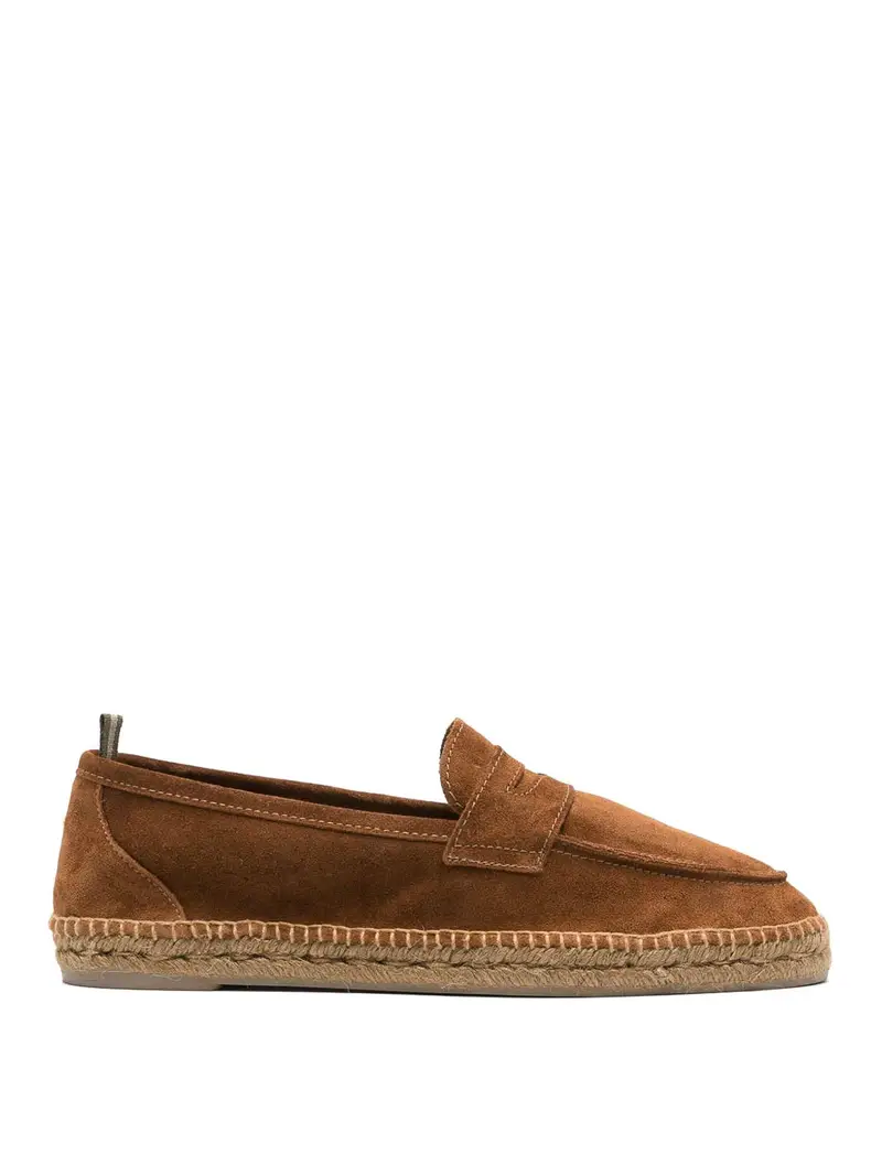 Espadrillas marroni in pelle scamosciata Marrone