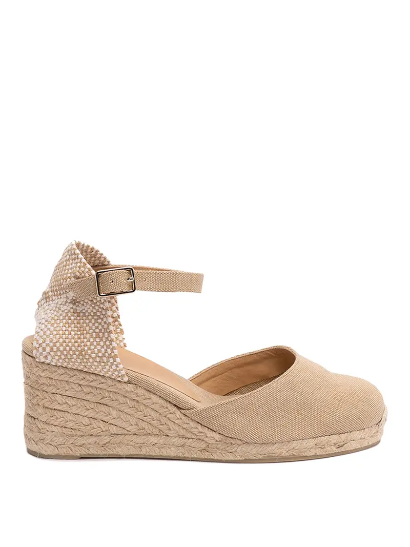Espadrilles Carol con zeppa e cinturino Beige