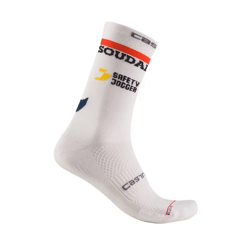 Calze Ciclismo Rosso Corsa Pro 18 Quick Step Bianco Uomo L/XL