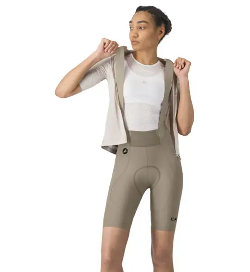 Espresso 2 W DT Bibshort W - pantaloni ciclismo - donna Beige
