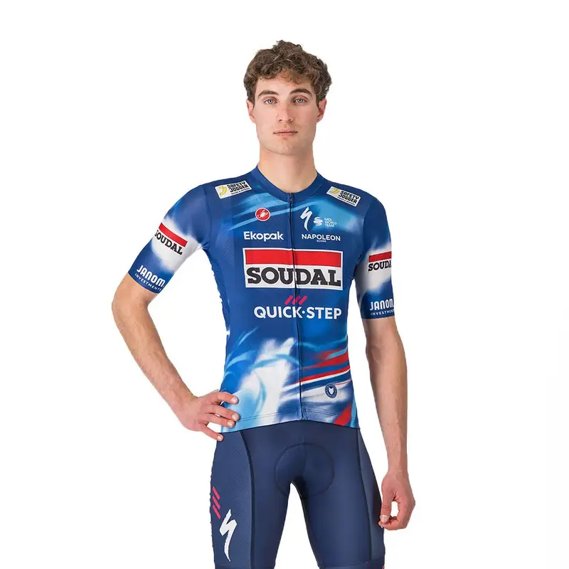 Maglia Ciclismo Competizione 3 Soudal Quick Step 2025 Blu Rosso Uomo 3XL
