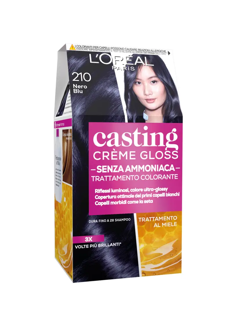 CASTING, L'oréal Paris Tinta Capelli Casting Creme Gloss, Tinta Capelli Senza Ammoniaca Per Una Fragranza Piacevole, 210 Nero Blu., Donna, 210 Nero Blu, Taglia: FASUL
