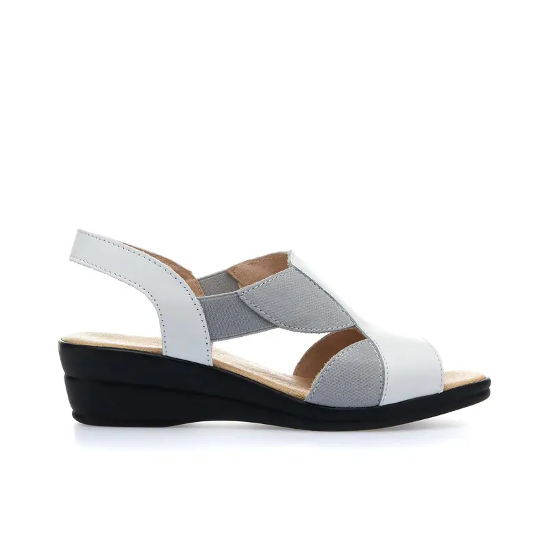 Sandali bianchi comfort in pelle