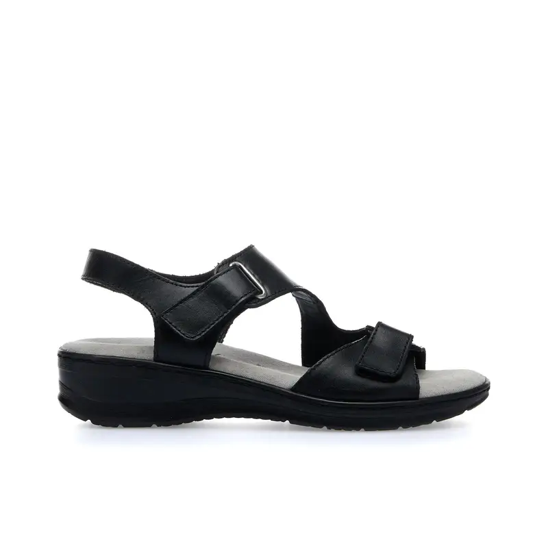 Sandali neri comfort in pelle