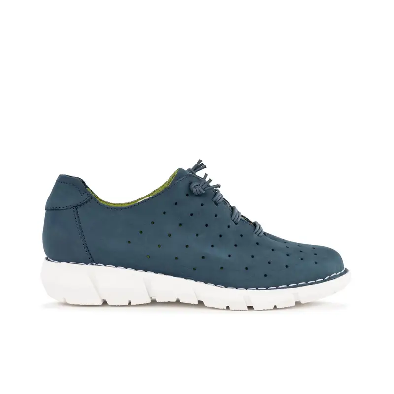 Sneakers comfort blu da donna in pelle