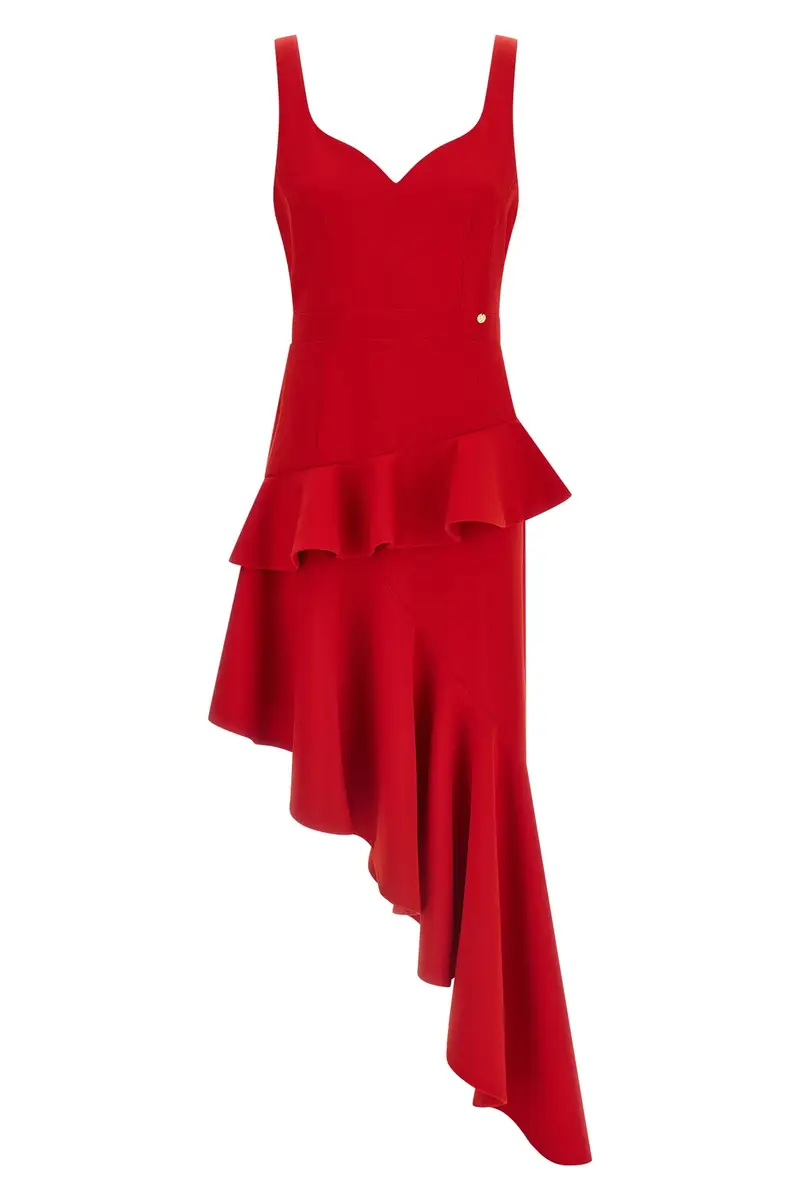 Abito Asimmetrico Rosso