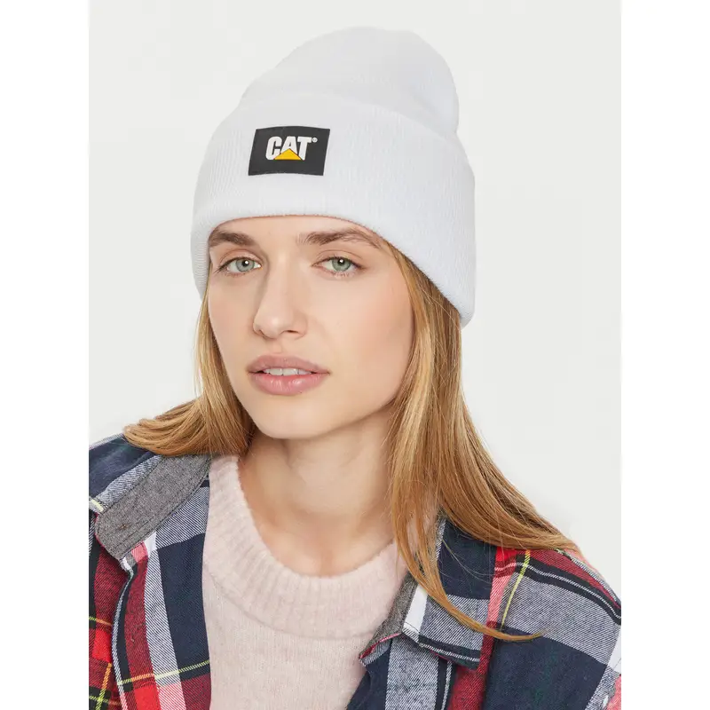 Berretto CATerpillar Label Cuff 1090026 Bianco