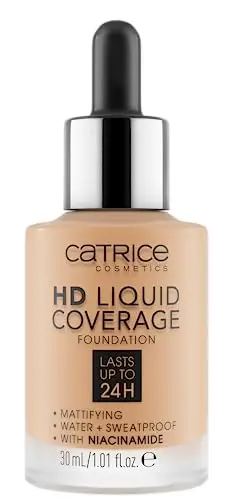 Catrice Fondotinta liquido HD a copertura perfetta, ad alta copertura, vegano e cruelty free miniatura 2