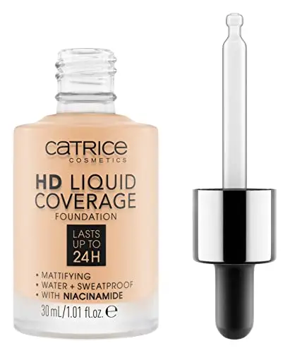 Catrice HD Liquid Coverage - Fondotinta n. 005, effetto nude, a lunga durata, opacizzante, per pelli con impurità,
