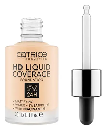 Catrice HD Liquid Coverage Fondotinta Viso Effetto Opacizzante, lunga durata, opacizzante, controllo della pelle