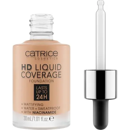 Catrice HD Liquid Coverage Fondotinta Viso Effetto Opacizzante, lunga durata, opacizzante, opaca
