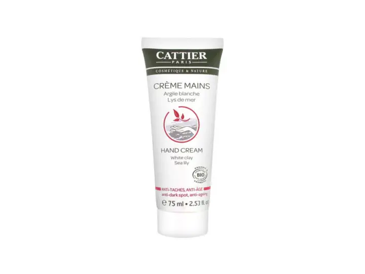 Cattier Crema Mani Argilla Bianca Giglio di Mare Antimacchia Anti-Age BIO 75ML