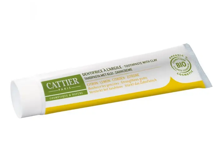 Cattier Dentargile Dentifricio Rimineralizzante all'Argilla Rinforza le Gengive con Olio Essenziale di Limone BIO 75ML