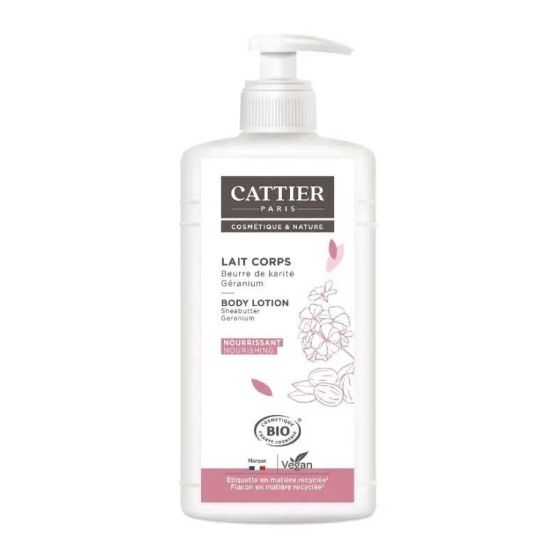 Cattier Latte Corpo Nutriente Burro di Karitè E Geranio Bio 500ml