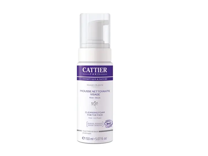 Cattier Nuage Celeste Mousse Detergente Viso Rosa Fiordaliso BIO 150ML