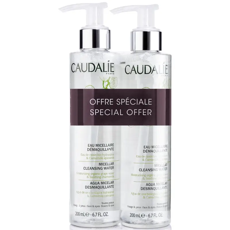 Set Duo Caudalie Caudalie Acqua Micellare Detergente per Tutti i Tipi di Pelle 2 pezzi 200 ml
