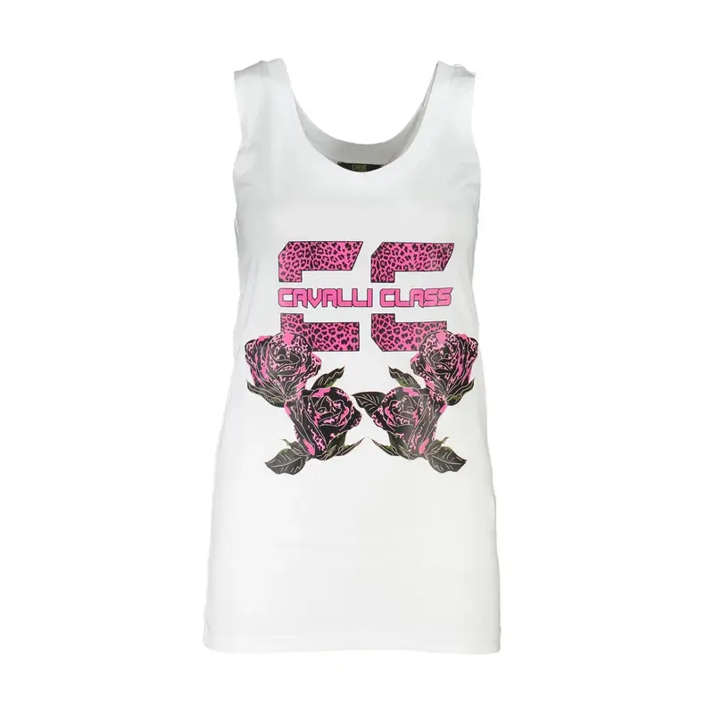Canotta Donna Bianca Stampa Bianco