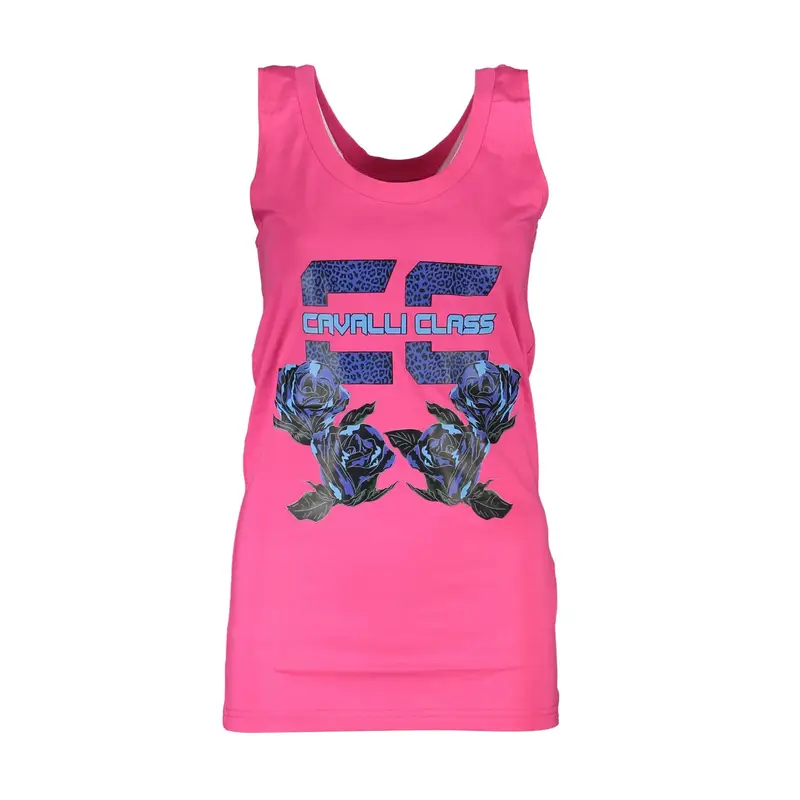 Cavalli Class Canotta Donna Rosa con Stampa