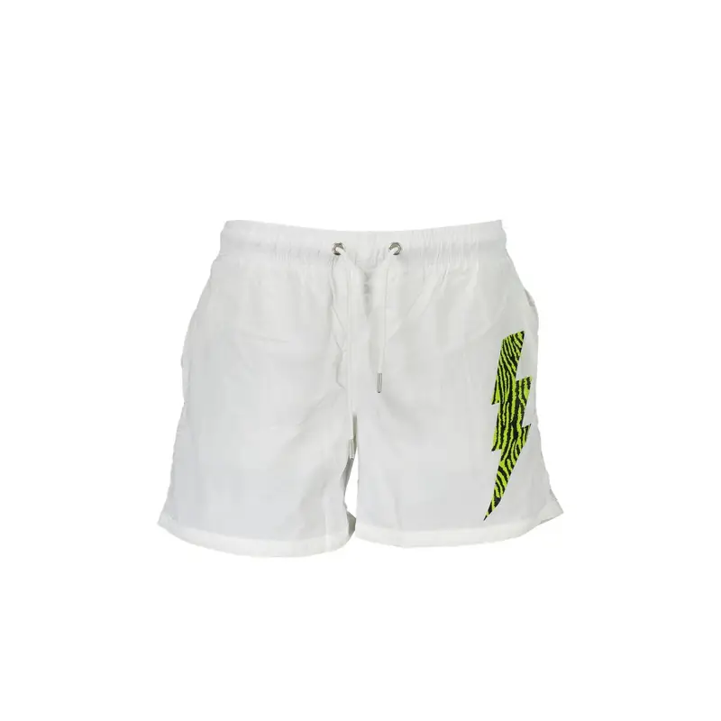 Costume da Mare Uomo Bianco Stampa Logo
