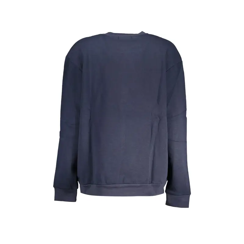 Felpa Donna Blu Girocollo con Logo Ricamato miniatura 2