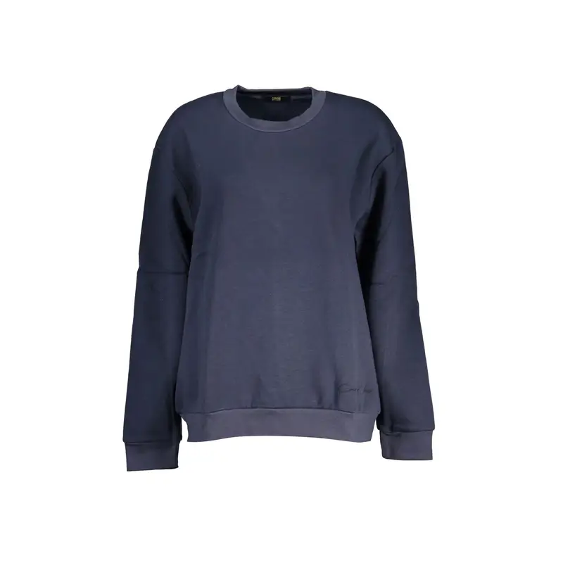 Felpa Donna Blu Girocollo con Logo Ricamato