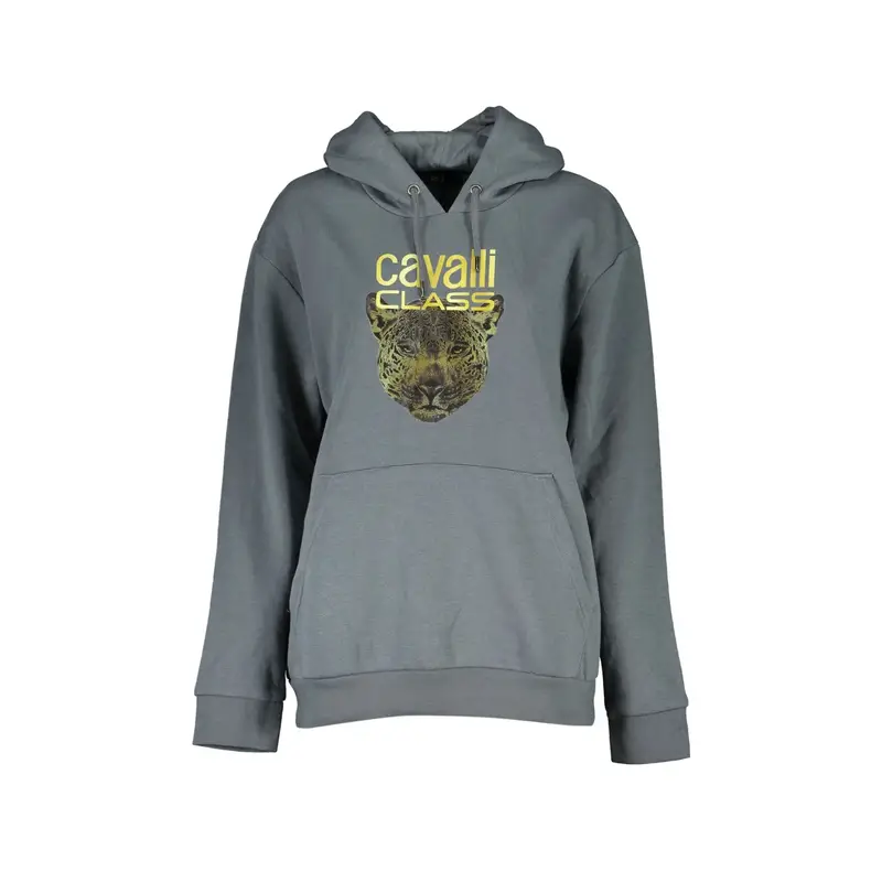 Felpa Donna Grigia con Cappuccio e Logo Grigio