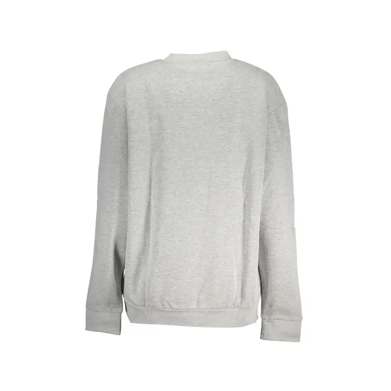 Felpa Donna Grigia Girocollo con Logo Grigio miniatura 2