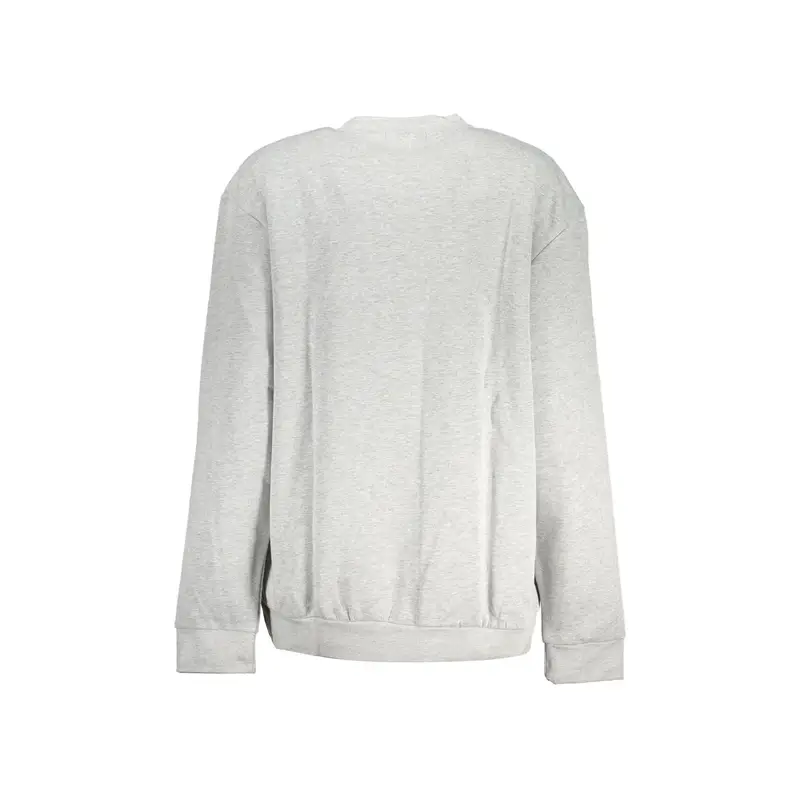 Felpa Donna Grigia Girocollo con Logo Ricamato Grigio miniatura 2