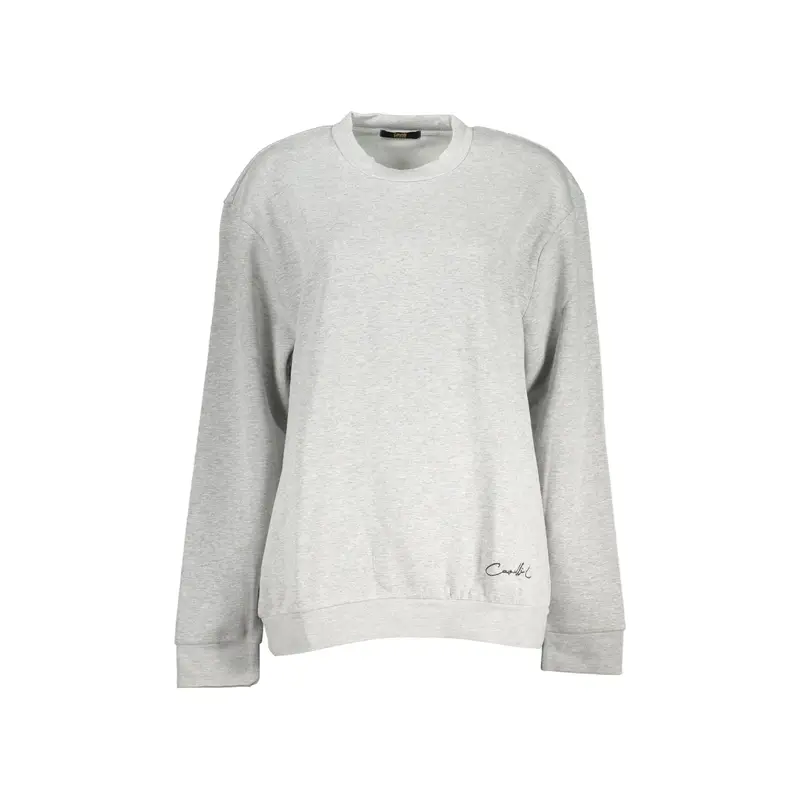 Felpa Donna Grigia Girocollo con Logo Ricamato Grigio