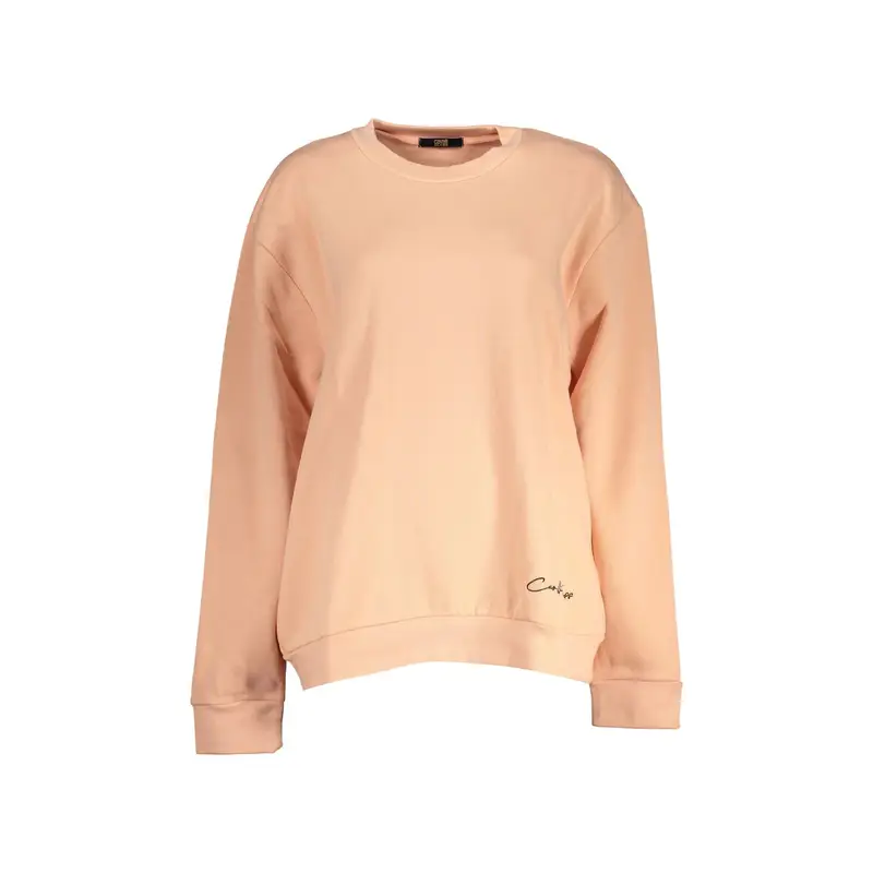 Felpa Donna Rosa Girocollo con Logo Ricamato