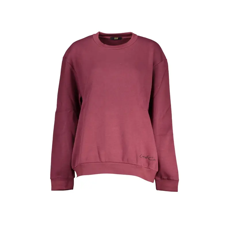Felpa Donna Viola Girocollo con Logo Ricamato