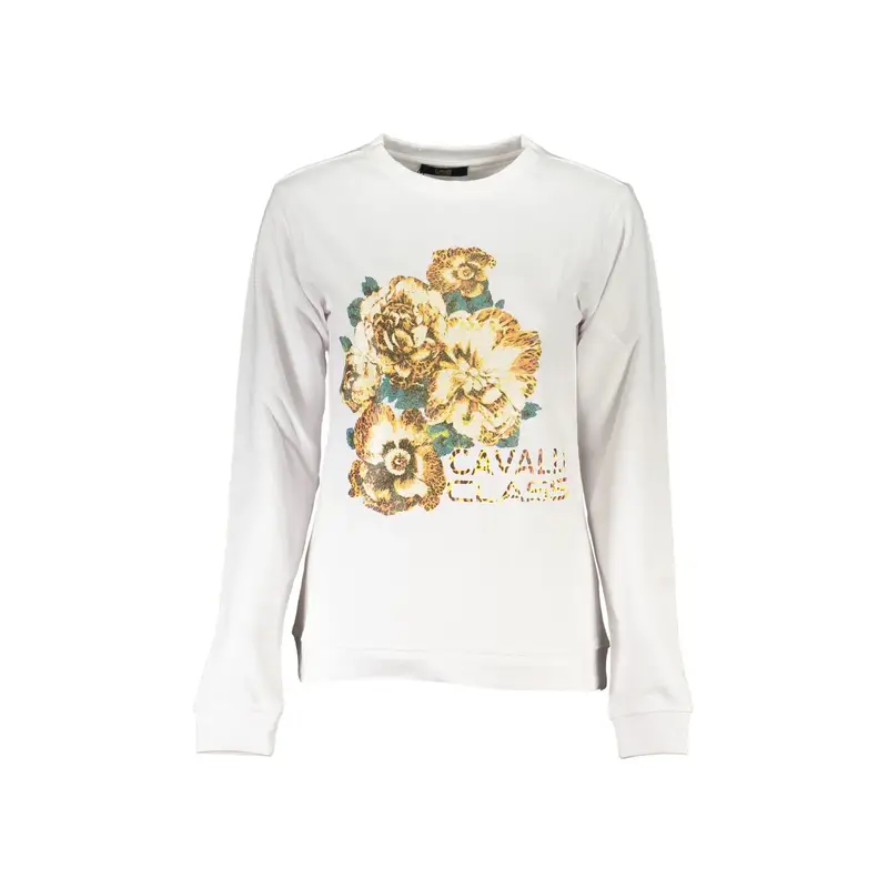 Felpa Maniche Lunghe Donna Bianca Stampa Bianco