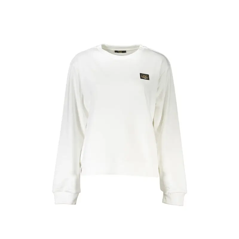 Felpa Maniche Lunghe Donna Bianca Stampa Logo Bianco