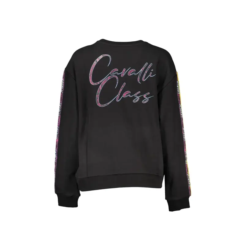 Cavalli Class Felpa Maniche Lunghe Donna Nera con Stampa Logo miniatura 2