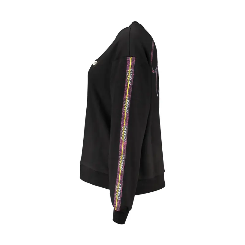 Cavalli Class Felpa Maniche Lunghe Donna Nera con Stampa Logo miniatura 3