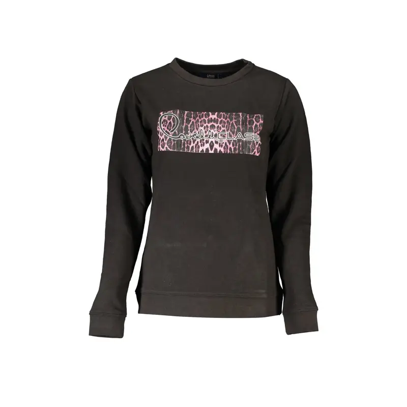Felpa Maniche Lunghe Donna Nera Stampa Nero