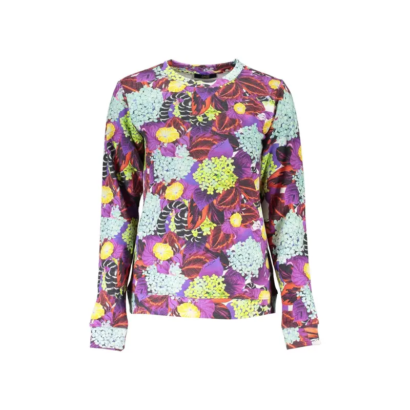 Felpa Maniche Lunghe Donna Viola Stampa Logo