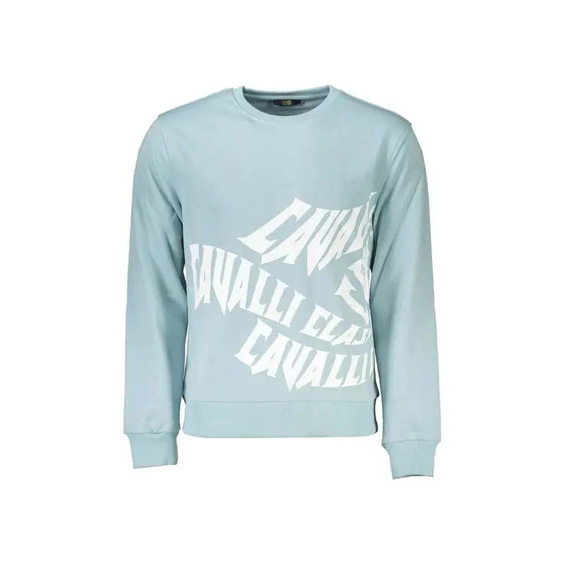 Felpa Maniche Lunghe Uomo Azzurra Stampa Azzurro