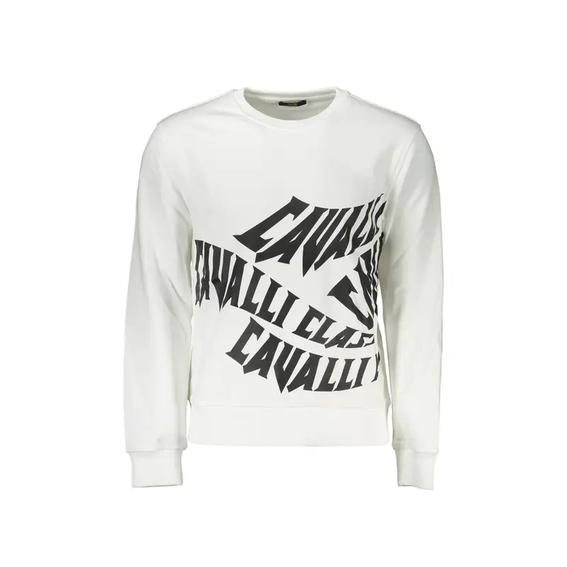 Cavalli Class Felpa Maniche Lunghe Uomo Bianca con Stampa