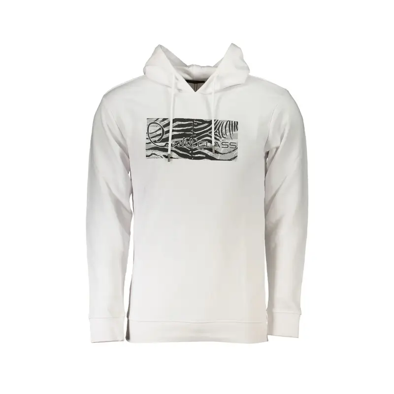 Felpa Maniche Lunghe Uomo Bianca Stampa Logo Bianco