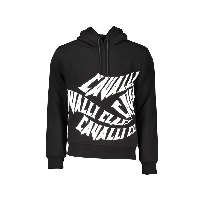 Felpa Maniche Lunghe Uomo Nera Stampa Logo Nero