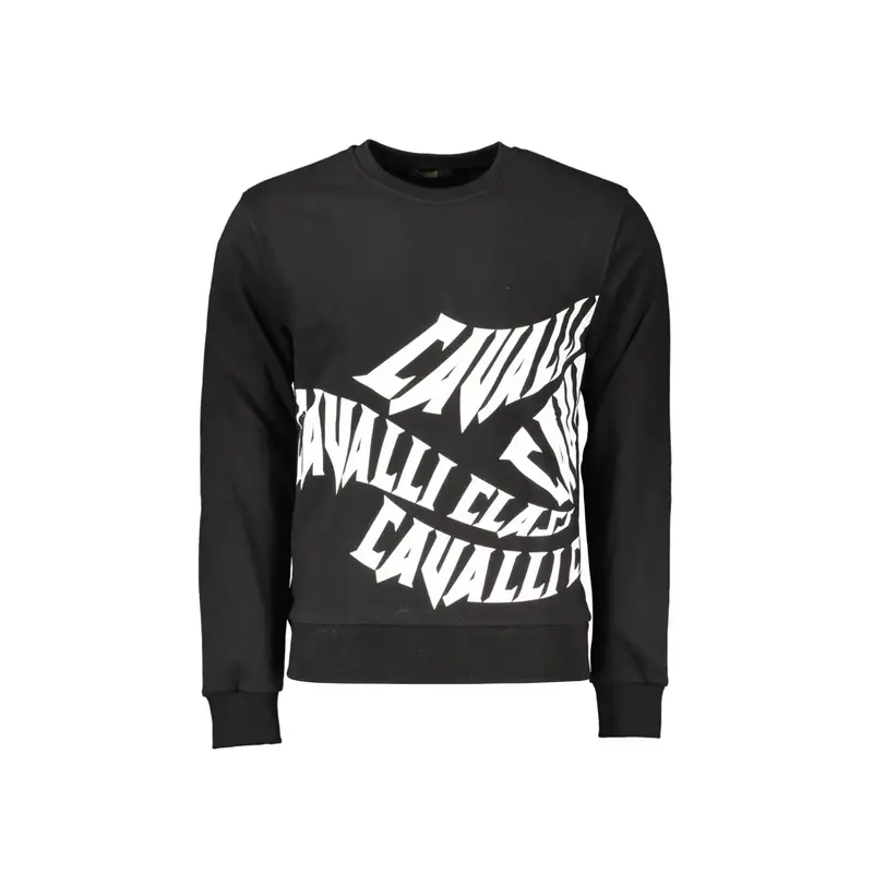 Felpa Maniche Lunghe Uomo Nera Stampa Logo Nero