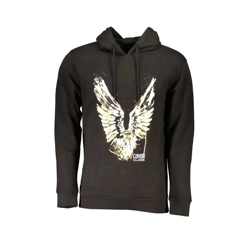 Felpa Maniche Lunghe Uomo Nera Stampa Logo Nero