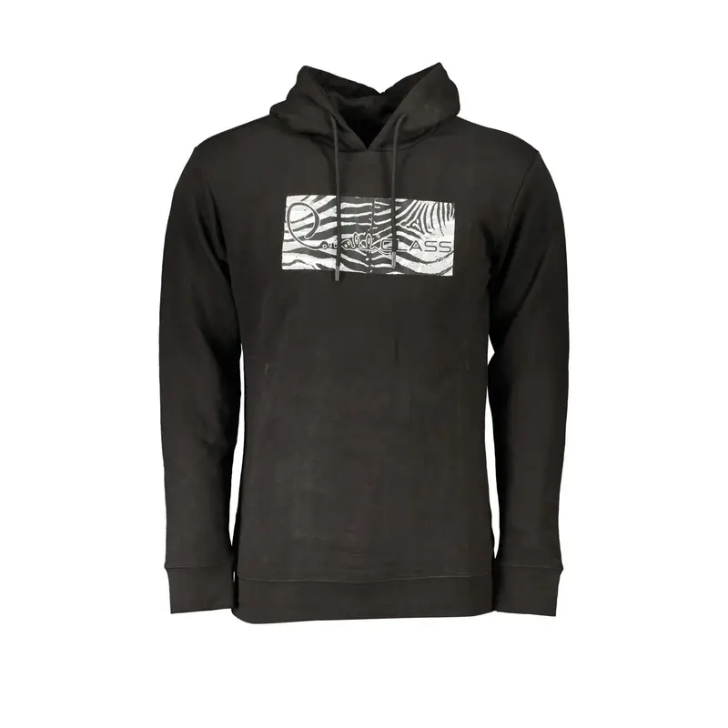 Felpa Maniche Lunghe Uomo Nera Stampa Logo Nero