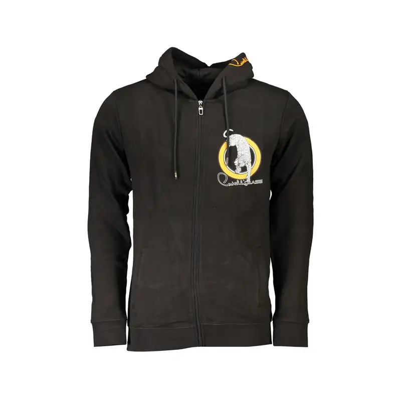 Felpa Maniche Lunghe Uomo Nera Zip Nero