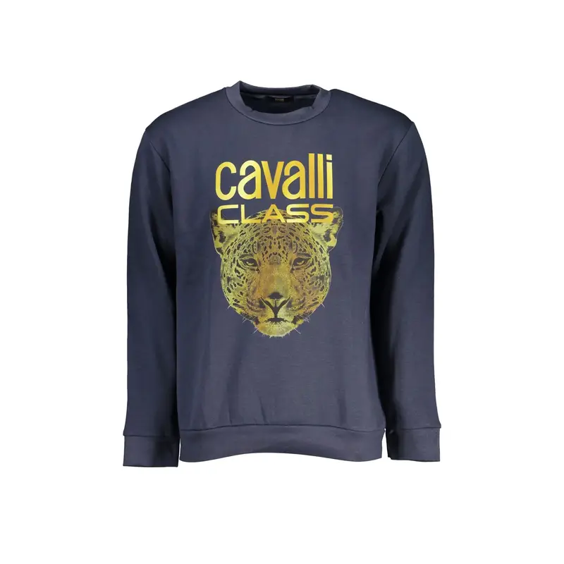 Felpa Uomo Blu Girocollo Felpata Logo