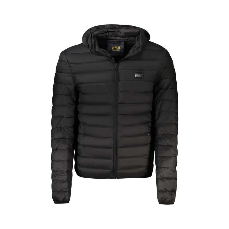 Giubbotto Uomo Nero con Cappuccio Removibile e Logo